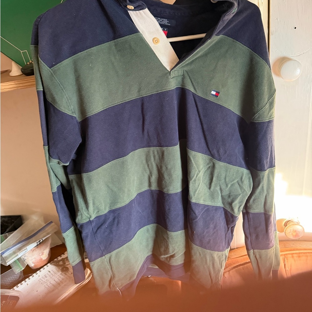 Tommy Hilfiger Navy and green rugby